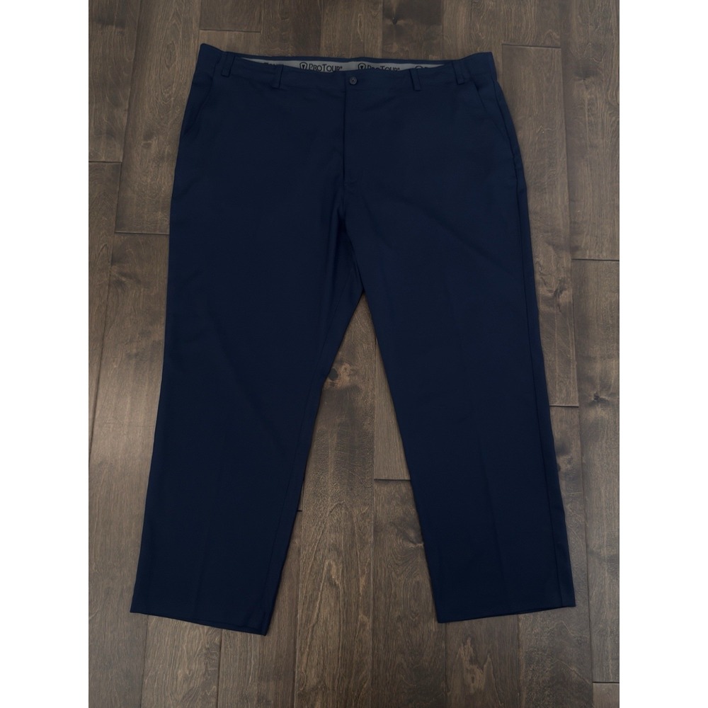 Pro Tour Golf Pants Mens Navy Blue Straight Leg Stretch Casual Chino Size 50X30